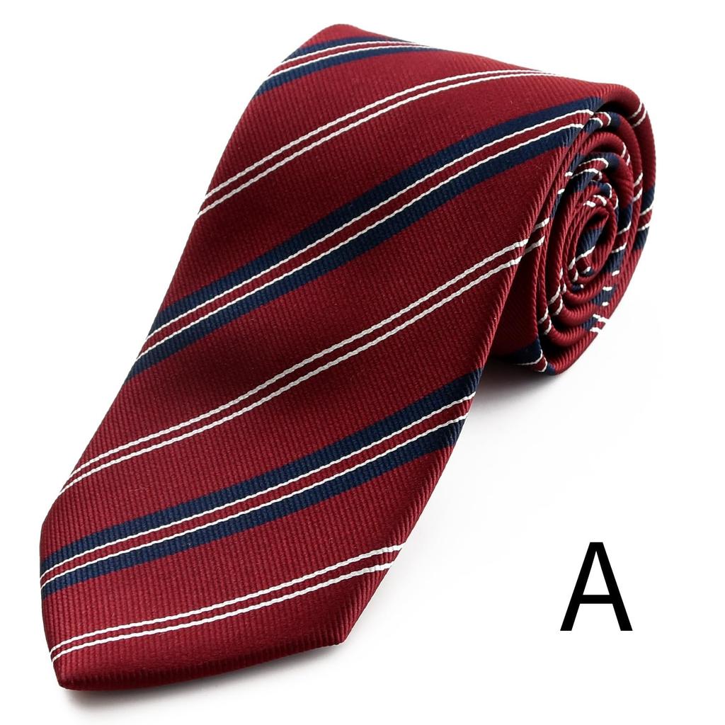 Brand Made in Regimental Regular Size [Michiko London] Necktie, Japan, Silk, Tie, Stripe, Business, (Pattern A Red)