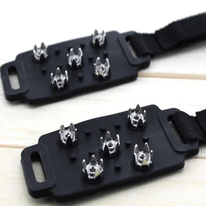 Hot Sale Silicone Rubber Anti Slip Black Shoe Cover High Quality Wholesale Outdoor Ice Claw Anti Slip Ice Claw Sport Shoe Covers