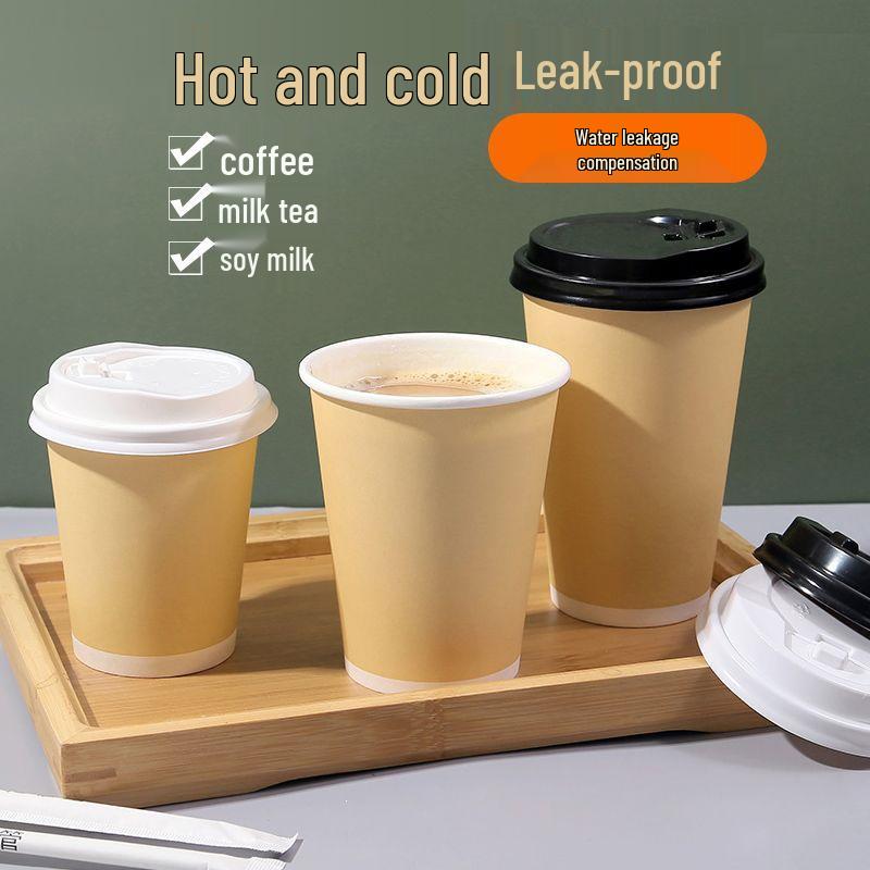 Thickened 250/400ml Disposable Coffee Cups with Lids for Hot and Cold Drinks