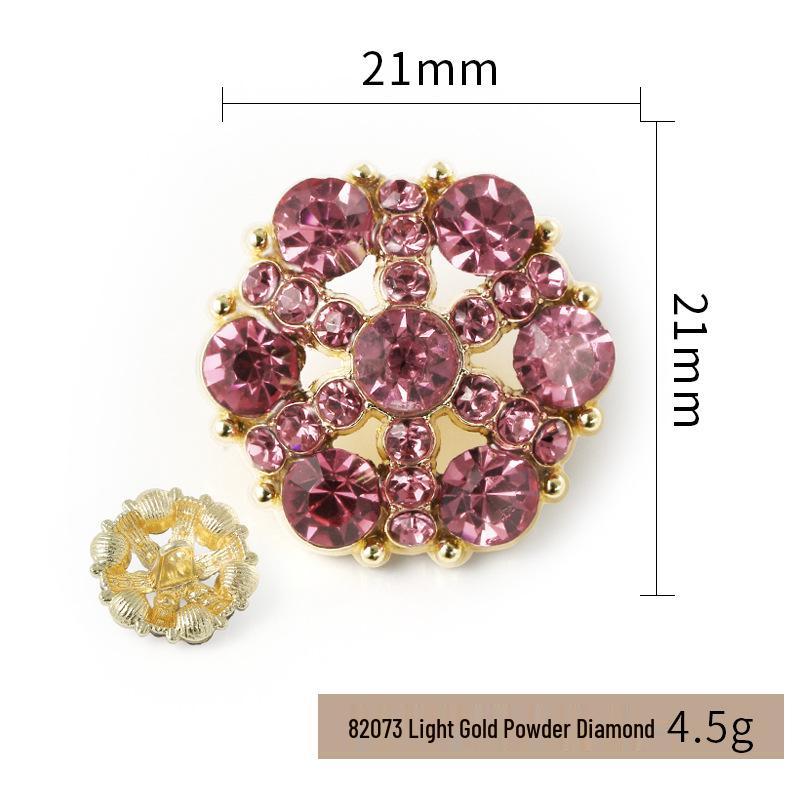 Luxury Rhinestone Metal Retro Buttons - Colorful Hollow Diamond Design with Alloy Base, Decorative Accessories