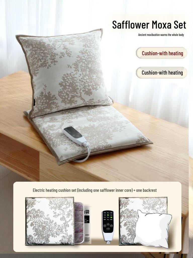 Wormwood Heated Seat Cushion with Moxibustion Therapy - Electric Heating Pad for Office Chairs
