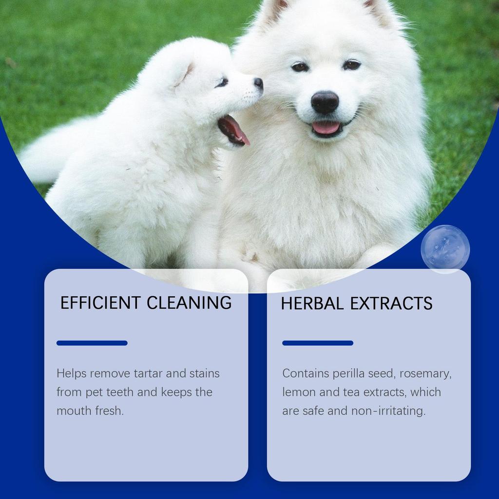 YEGBONG Dog Dental Cleaning Powder - Gently Cleans Tartar and Stains, Freshens Breath