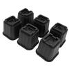 6Pcs Furniture Risers Multifunction 5in Height Black Plastic Furniture Leg Extender for Office Home