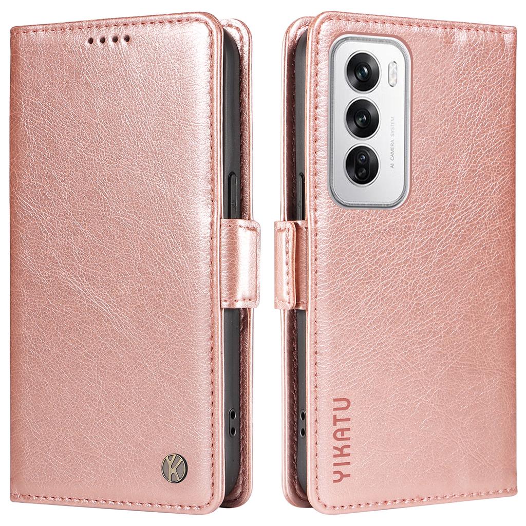 YIKATU YK-007 For Oppo Reno12 5G (Global) Phone Case Anti-Drop PU Leather Stand Wallet Cover