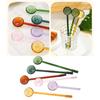 6 Pieces Colorful Glass Spoons Handcrafted Teaspoon for Dessert Presentation Use Practical Kitchen Tool