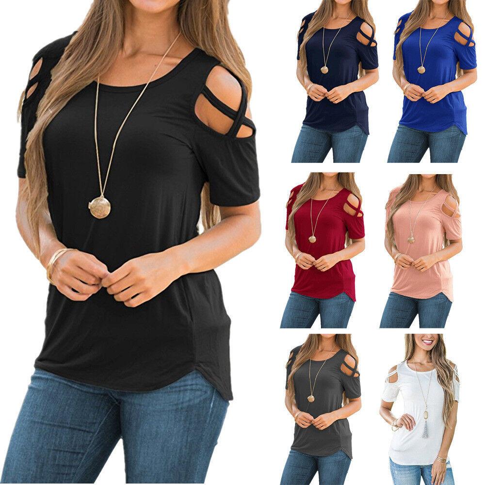 Hochwertige Sommer Damen Träger-Bluse mit Cold Shoulder für stilvollen Komfort