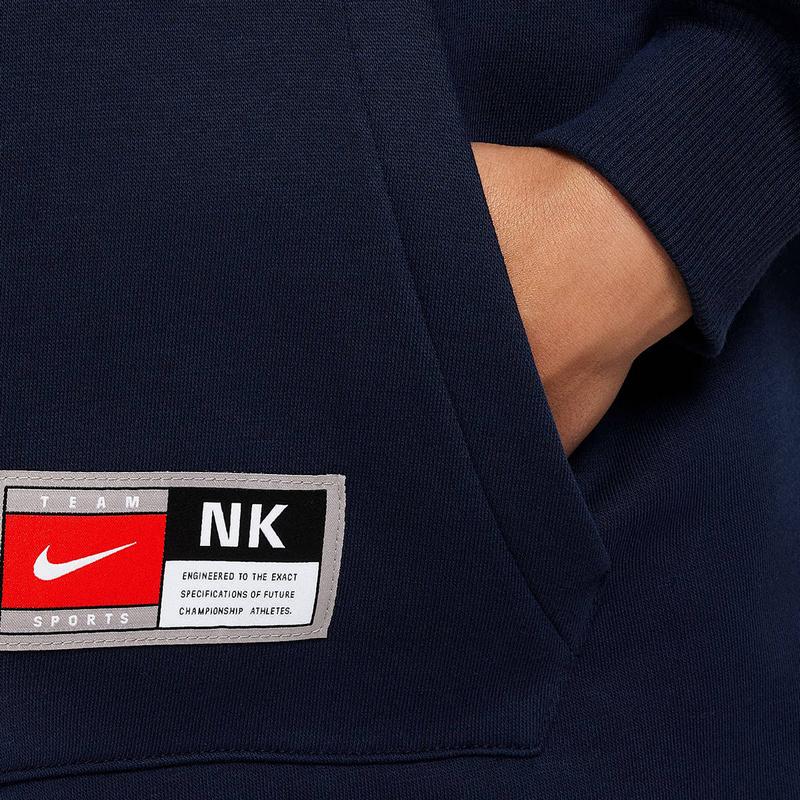 Nike Módní Pohodlná Fleecová Basketbalová Mikina s Kapucí Dětské mikiny Modrá HF8158-451