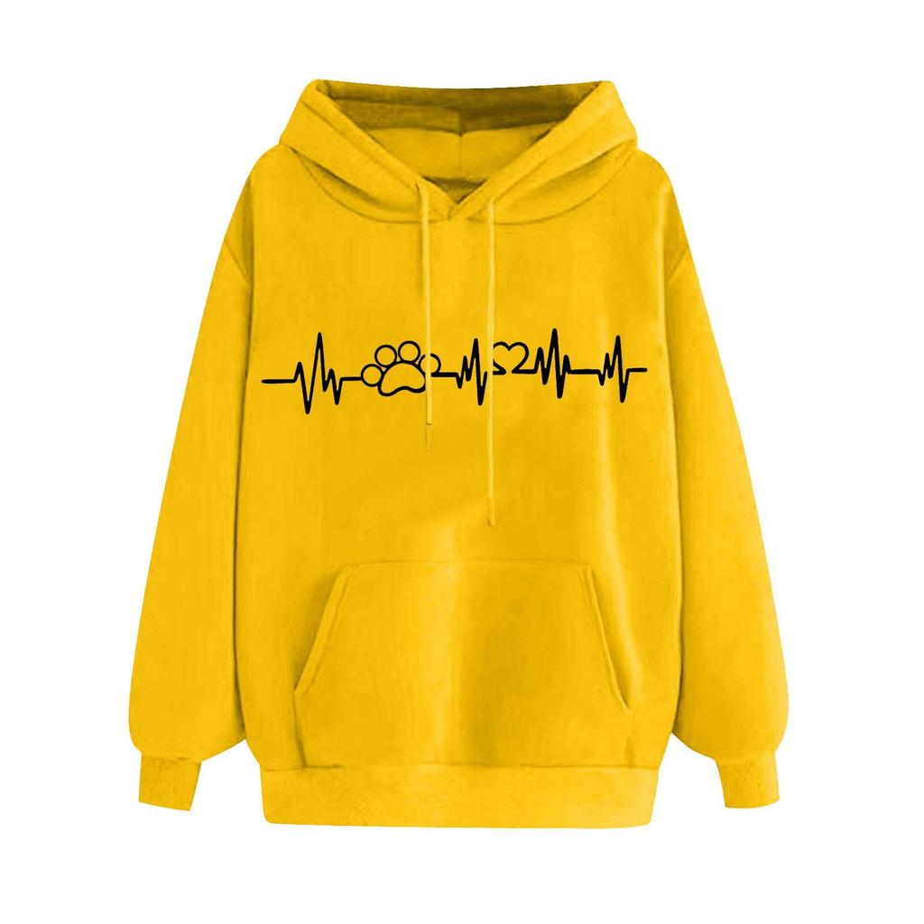 2026 spring love printing cross-border sweater loose men's and women's trendy hoodies hooded tops women's European and American clothing