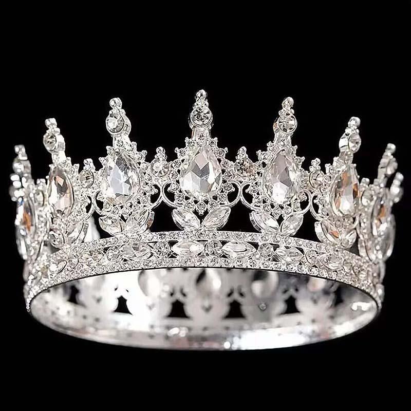 Европейская и американская невеста Сплавная корона Круглая корона для волос Барочная свадебная Основной свадебный головной убор Корона на день рождения