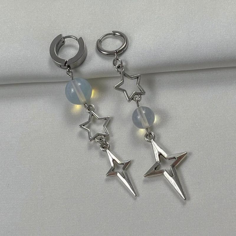 Polaris Mismatched Opal Earrings - Hypoallergenic Y2K Goth Fashion Dangles