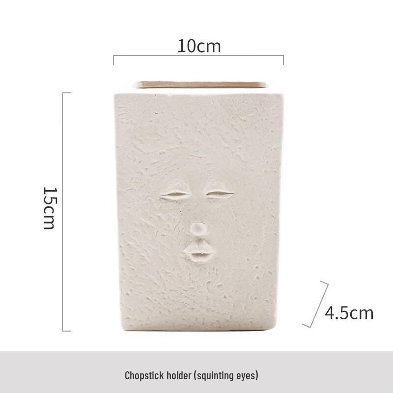 Abstract Ceramic Human Face Chopstick Holder