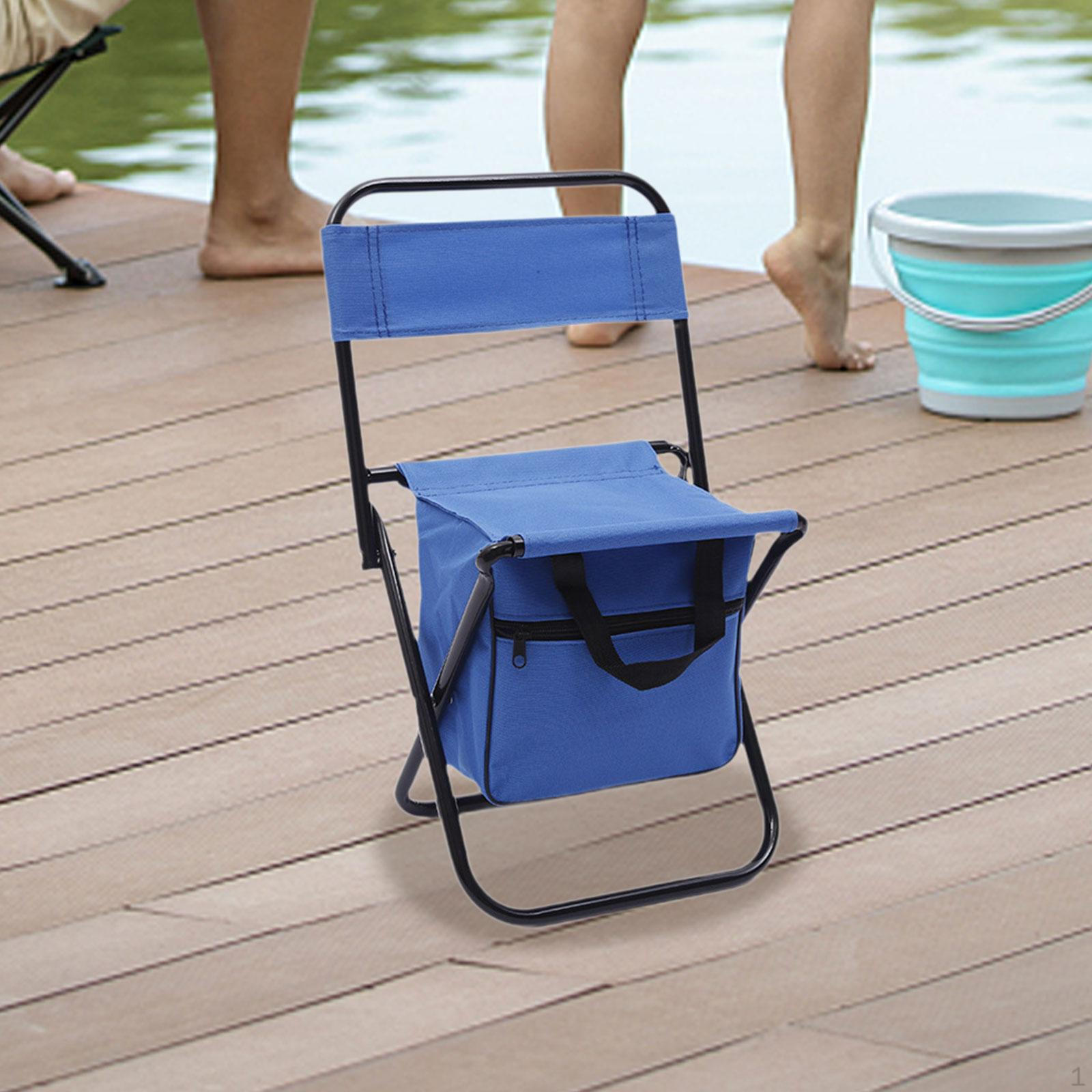 

Кемпинговый стул-холодильник, сумка для рыбалки, компактный складной стул, спинка для улицы синий