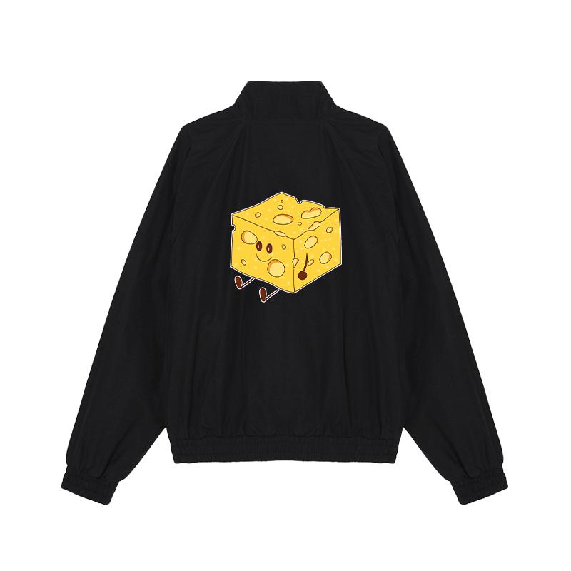 

Nike Сыр Мультяшный Принт Буква Дизайн Повседневная Спортивная Куртка Реглан с Воротником-стойкой Унисекс Куртка Черный FZ0657-010(TEAM702-FZ8) S