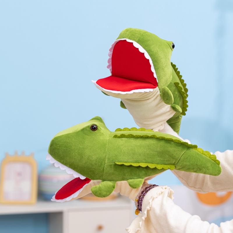 Favorite Toy Unisex Simulated Crocodile Hand Puppet Plush Toys Stuffed Soft Lifelike Animal Dolls Creative Birthday Gift Home Decoration 33Cm