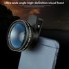 Universal Clip-On Phone Lens,37mm 0.45x Wide Angle Macro Lens 2 In 1 Mobile Phone Photograph Accessories For Macro Photography