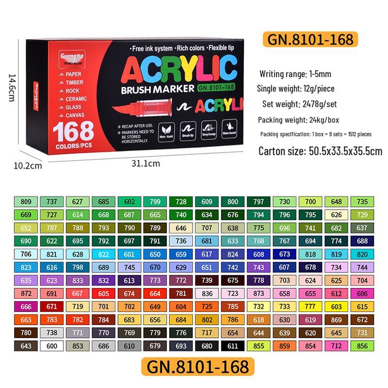 Acrylic Soft Tip Marker & Colored Pencil Set for Students & Anime Art