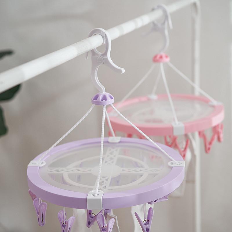 Stendibiancheria Rotondo Portatile Con Molti Ganci Per Vestiti Bucato E Calzini