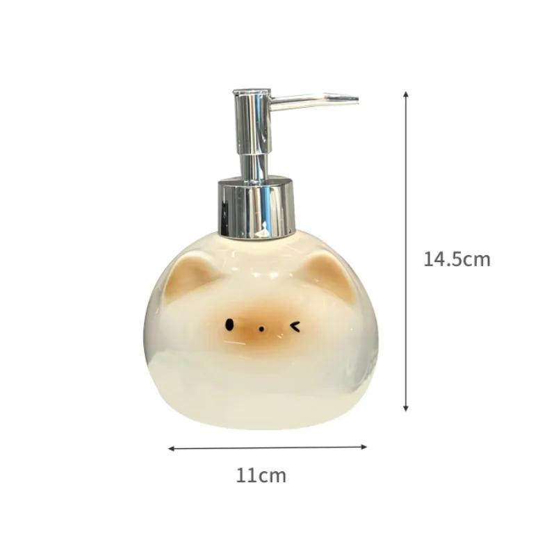 Ceramic Siamese Cat Wash Cute Cartoon Press Bottle Shower Gel Dispensing Bottle Bathroom Accessories soap dispender