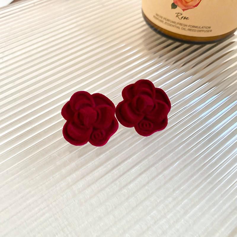Ancola Silver Needle Red Heart Earrings – Fashionable, Luxurious & Elegant for Autumn/Winter 2025