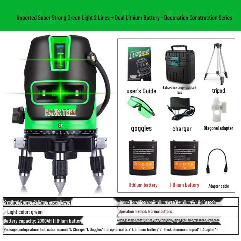 Outdoor High-Precision Infrared and Blue Laser Level - 2, 3, 5 Lines