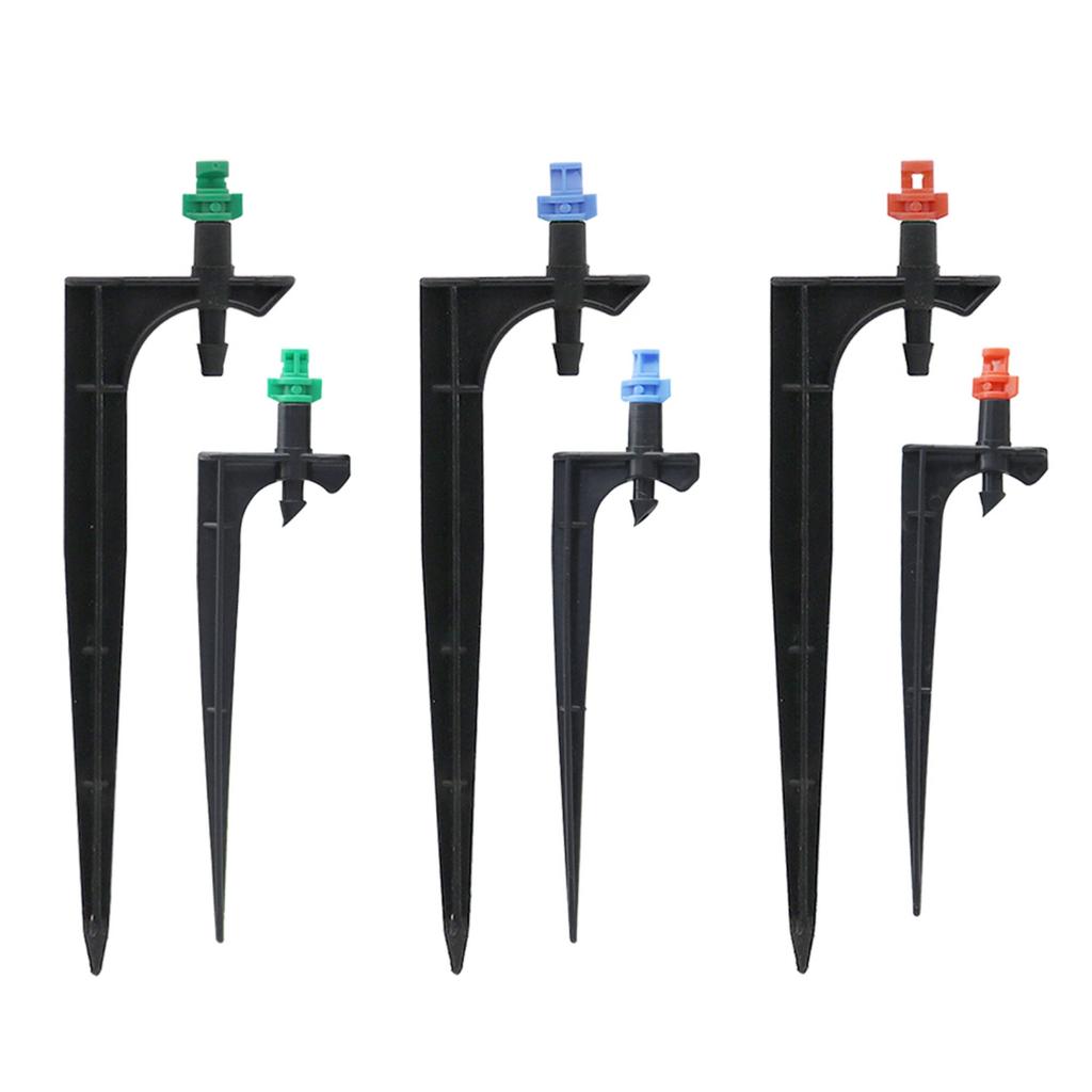 Refraction Nozzle and Spiked Holder Kit 90/180/360 Degree Spraying Head for Garden Lawn Drip Irrigation Micro-Spraying 20/100Pcs