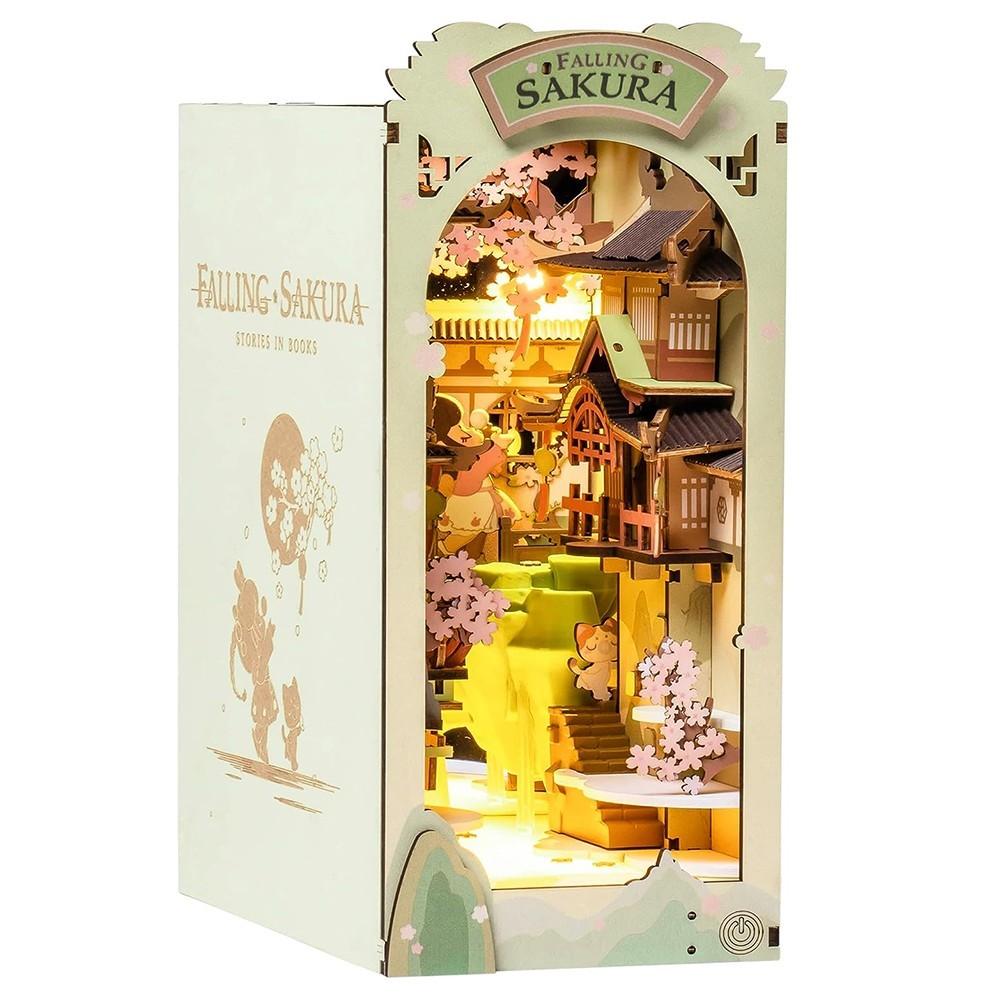 

Дерев яний набір 3D-пазлів Rolife TGB05 Falling Sakura Book Nook Shelf Insert, 340 шт. TGB05