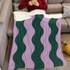 Wavy Stripe Flannel Blanket Warm Soft Halloween Christmas Couch Warm Cozy Decorative Decor Gift for All Season