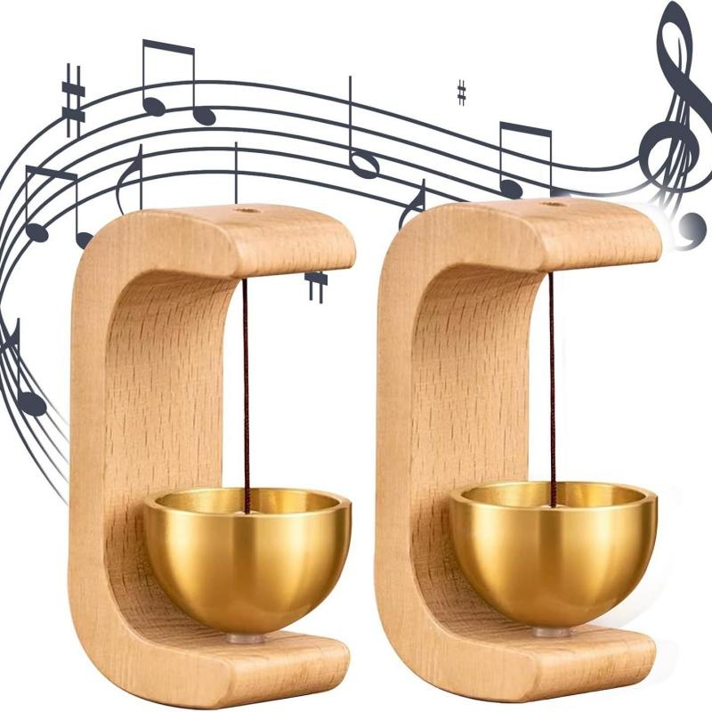 Dopamine Wooden Wind Chimes Wireless Doorbell Entrance Door Bell Decorative for Home Decoration Walnut Copper Ornam