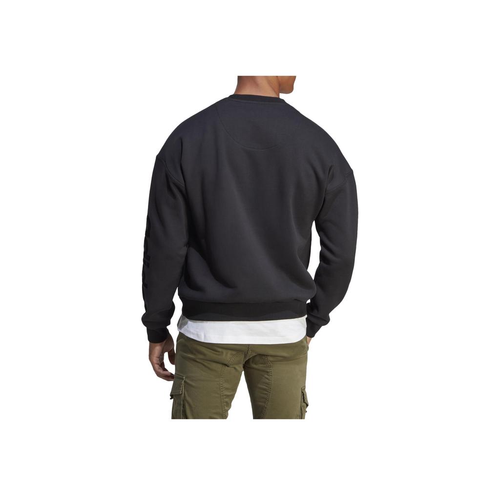 Adidas Logo Print Sweatshirt Men Sweatshirt Black IA9363