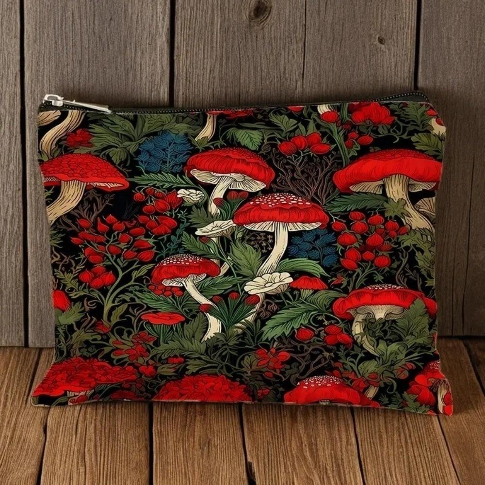 Červená houba Kosmetická taška Měsíční les Taška Nová úložná taška Pro studenty