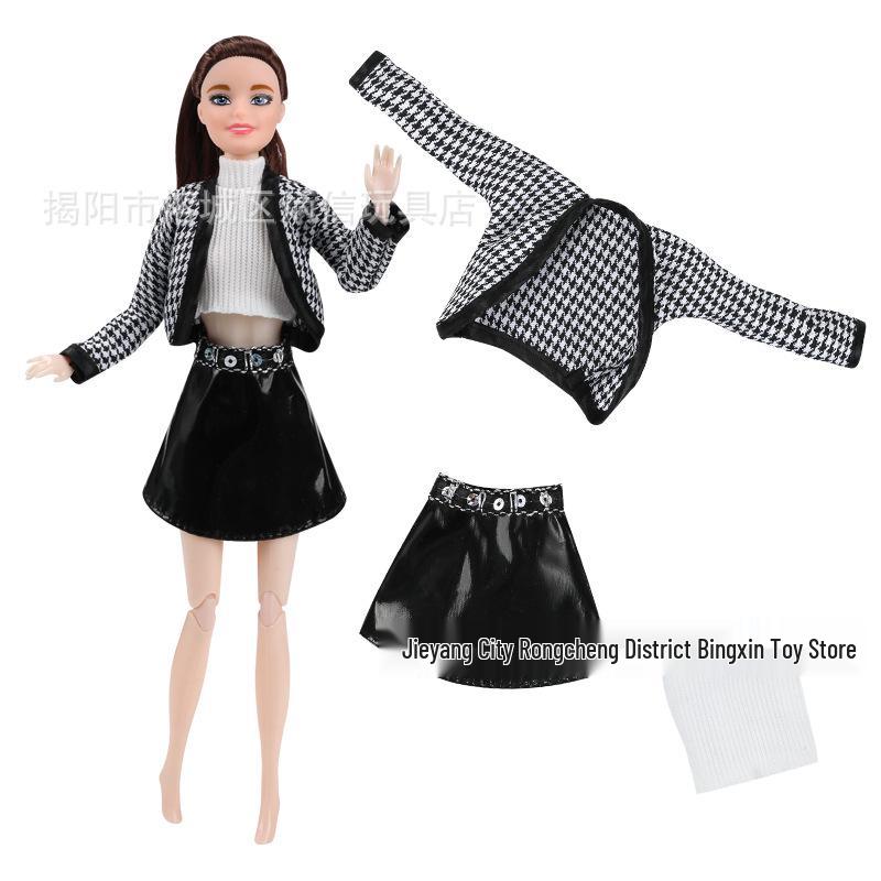 11-Inch Barbie Doll 3-Piece Fashion Set: Woolen Coat & Dress