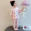 Girls' Summer Modal Pajamas - Cartoon Princess Style, Three-Quarter Sleeves. Perfect Air Conditioning Home Wear for Kids.