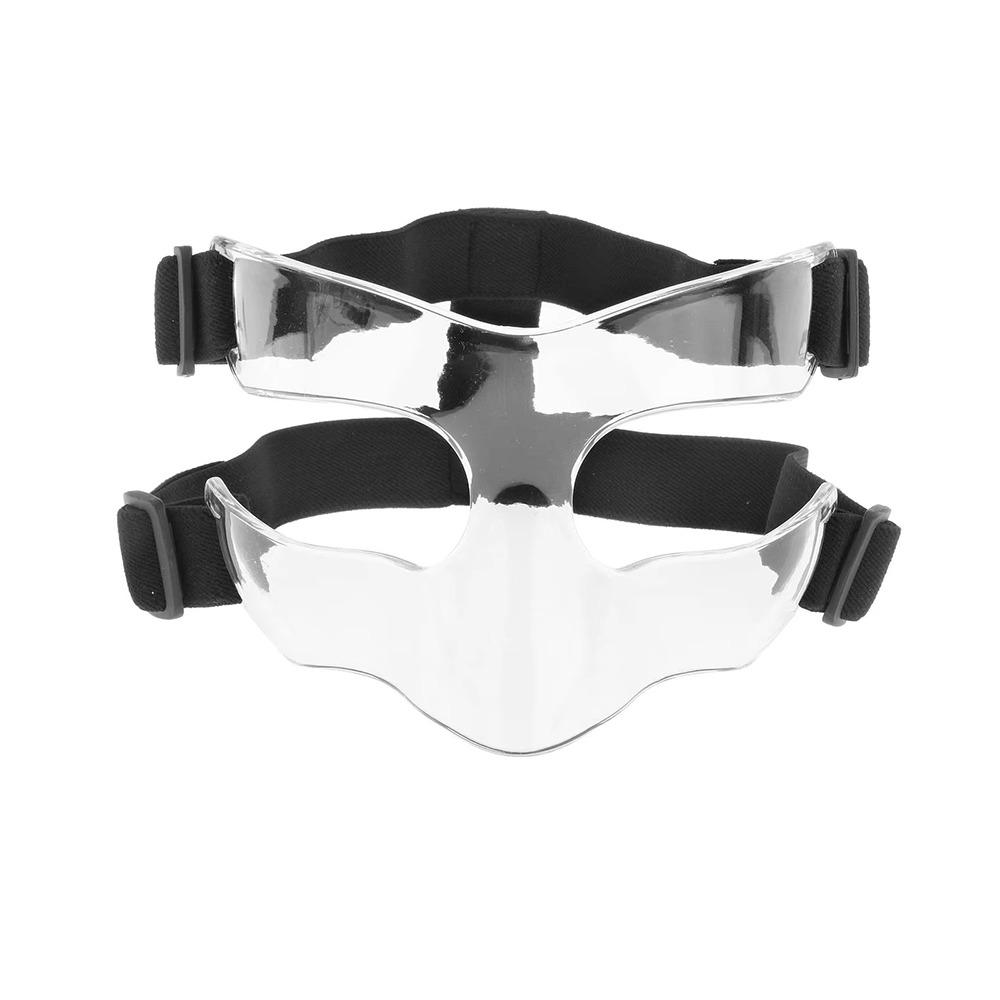 Elastic Strap Nose Protective Shield Adjustable Face Guard Basketball Face Mask Game Collision Half Frame Clear