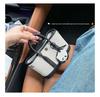 Braune & Schwarze Kuhfell Canvas Crossbody Tragetasche