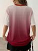 Women's crew neck T-shirt, retro college style football shirt, all-print casual season