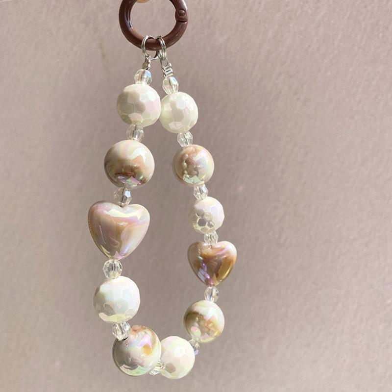 Handmade Beaded Phone Chain Elegant Crystal Wristlet, Fashionable Wrist Lanyard Accessories Suitable for Smartphone Bags