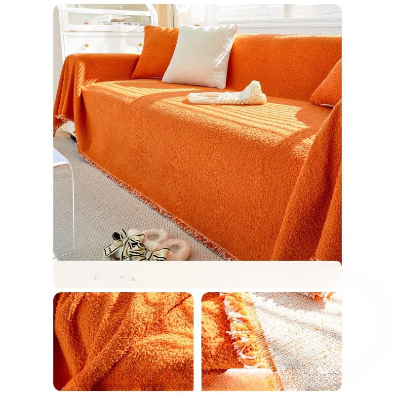 Cream Style Plush Sofa Cover Towel Autumn and Winter Non-Slip Sofa Cover All-Inclusive High-Grade Anti-Scratching Cushion Blanket