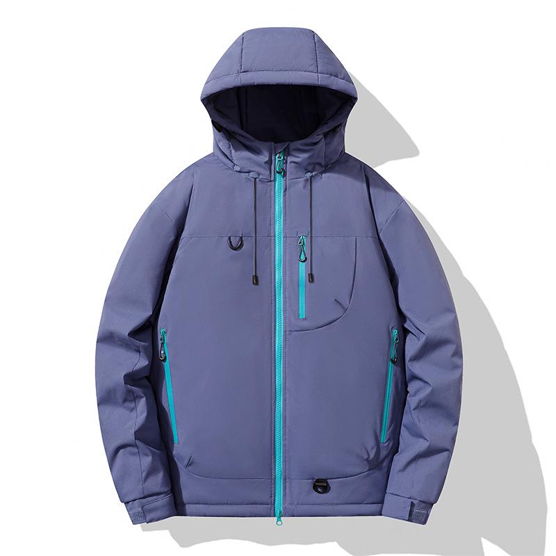 Men's Thickened Graphene Cotton Windbreaker Jacket for Autumn and Winter