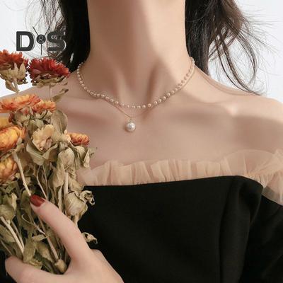 Handmade Faux Pearl Bracelet for Women Adjustable Alloy Bracelet Imitation Pearl Necklace Retro Jewelry for Birthday Gifts