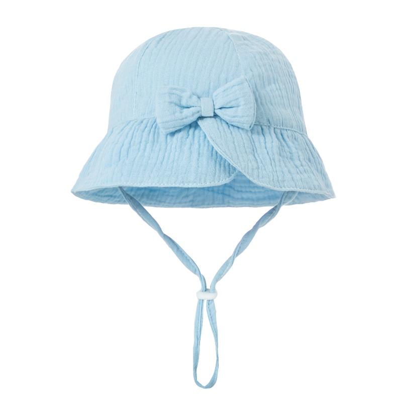

Baby Girls Floral Sun Hat 0-12 Months Princess Style Cotton Bucket Hat with Cute Bowknot and Adjustable Chin Strap for Summer Outdoor 1 piece pack(0-12M)