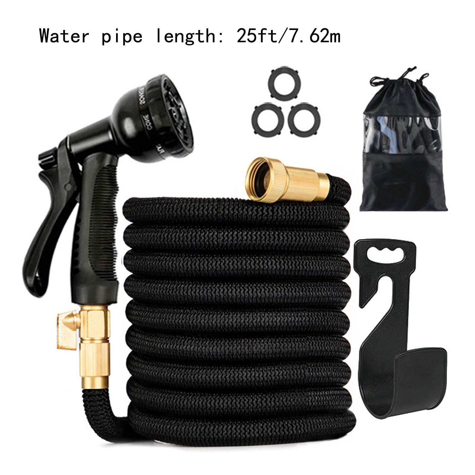 

Расширяемый садовый шланг 25/50/75/100 футов Неперегибающийся гибкий водяной шланг для наружного использования с 8 насадками One Size