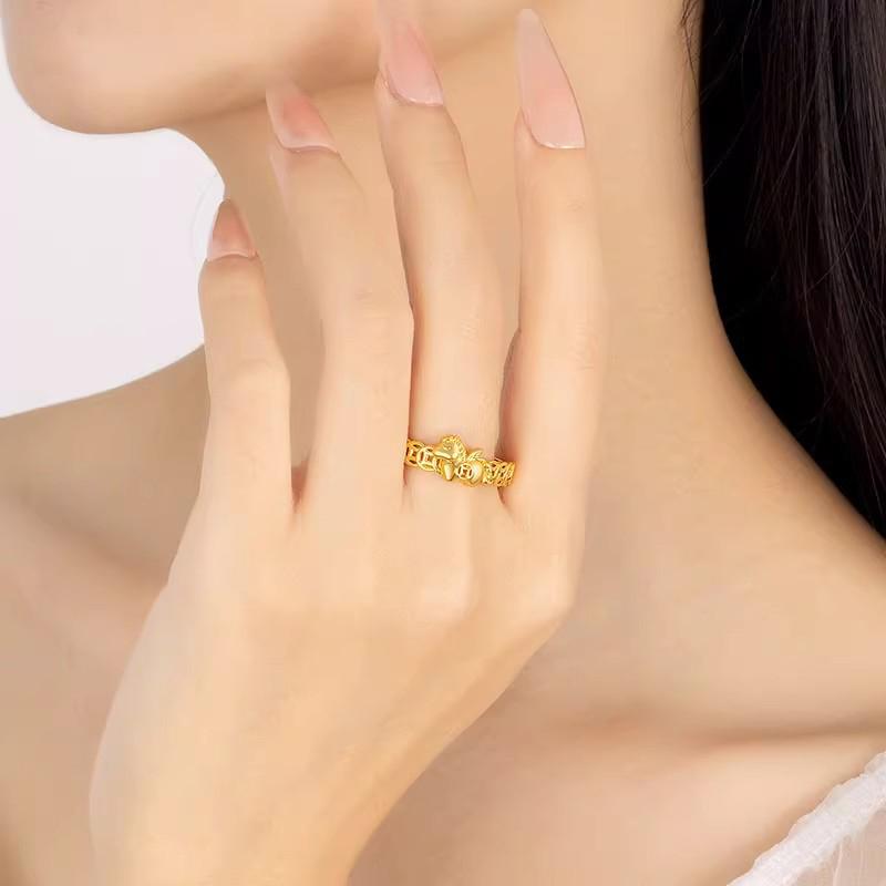 Year Of The Horse Ring Simple Coin Opening Adjustable Ring High-End Feel Zodiac Year Gift Accessories