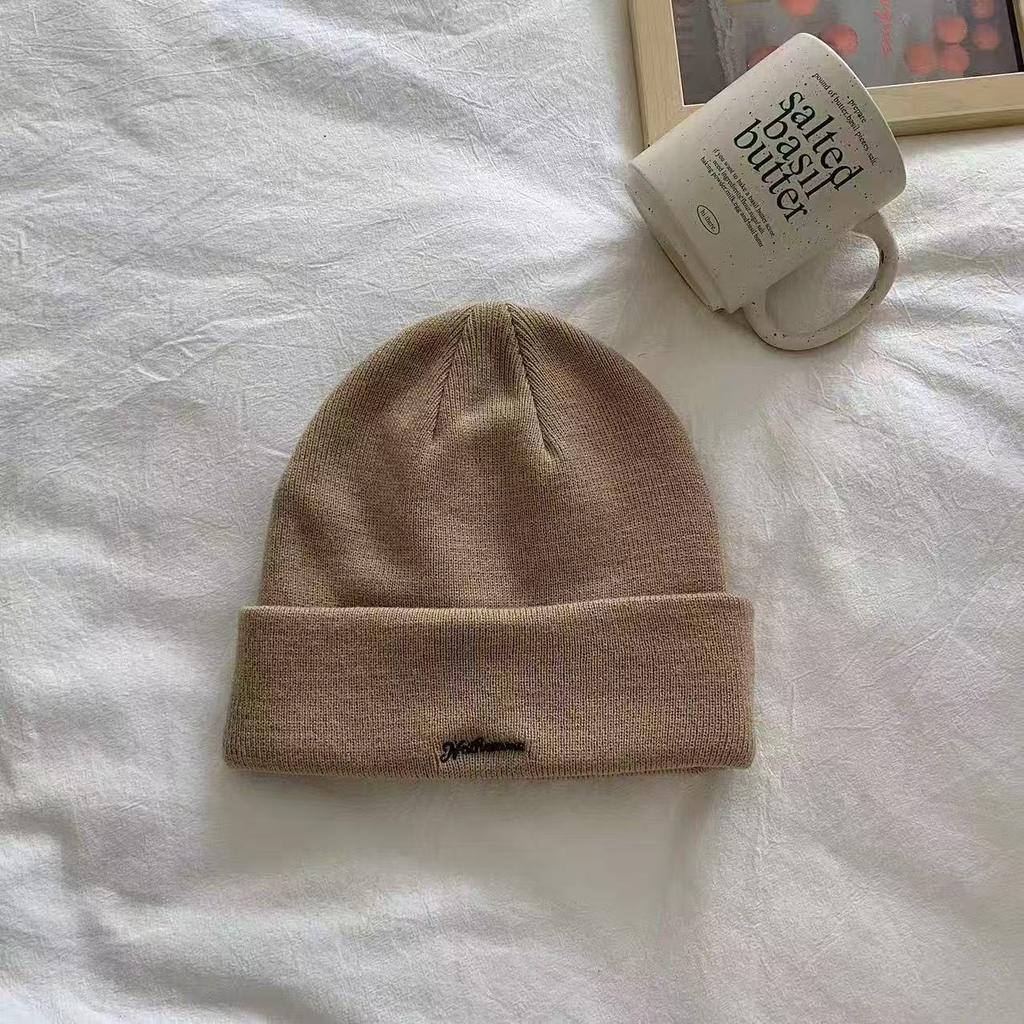 New Knitted Knit Hat, Winter Warm Cold Hat, Letter-embroidered Closed-toe Hat, Trendy Style