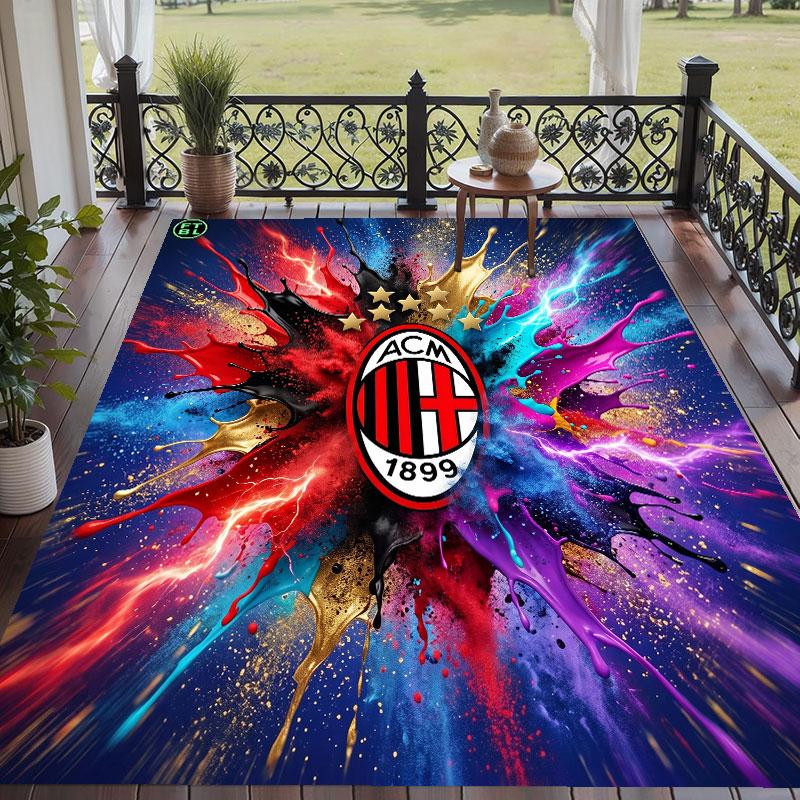 Soft Floor Carpet AC Milan Pattern Area Rug Decorative Mat For Home Room Decoration