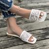 Women Modern Slippers Summer Outdoors Sandals Comfortable Flat Slippers Luxury Leather Slippers Casual Shoes Home Slides Women