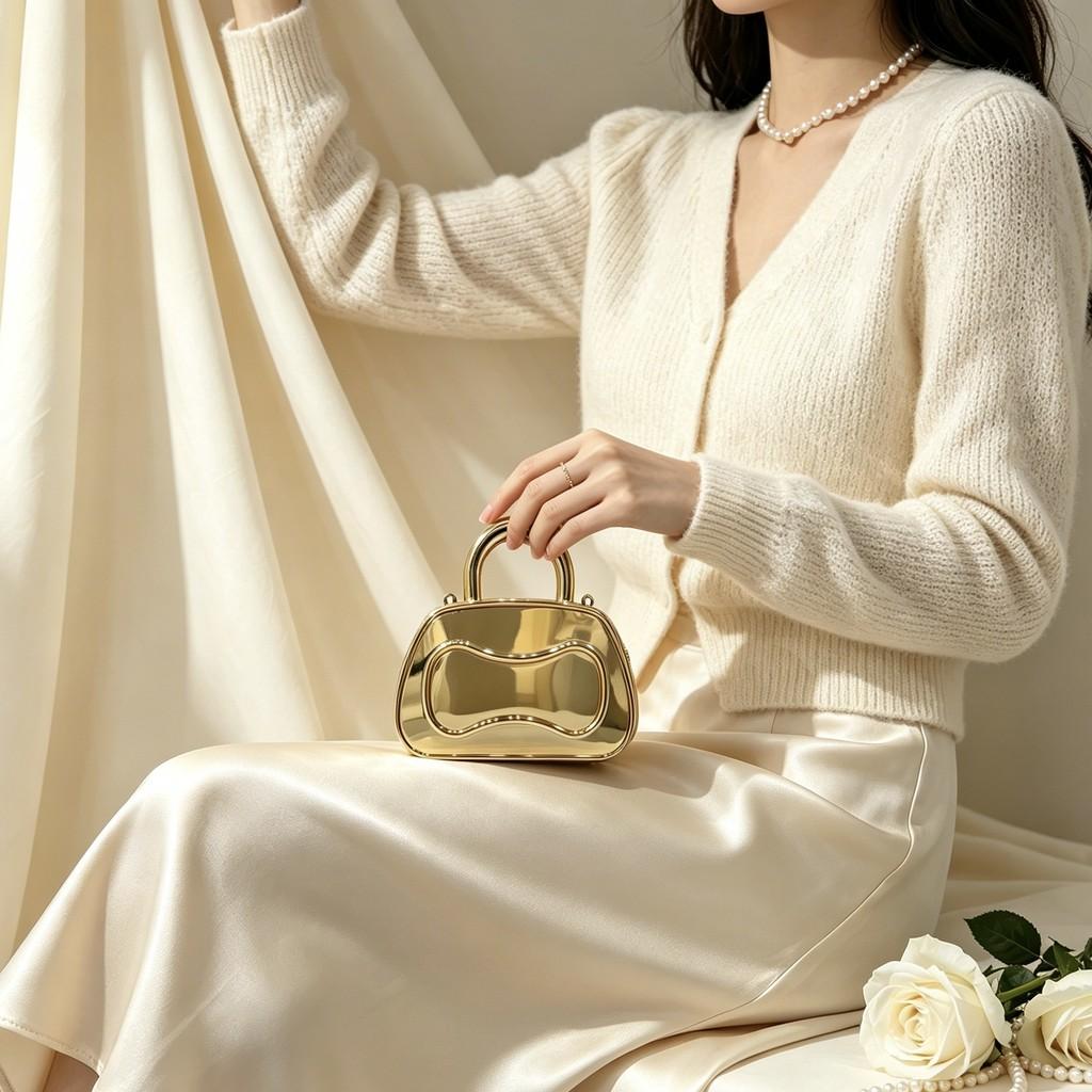 Small Acrylic Square Bag With Chain For Daily Casual Wear
