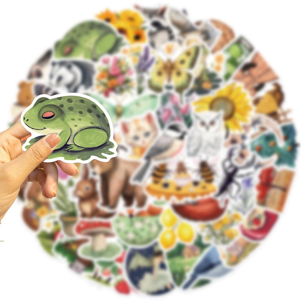 50 Cartoon Mysterious Forest Illustration Graffiti Stickers Personalized Decorative Guitar Notebook Suitcase DIY Waterproof