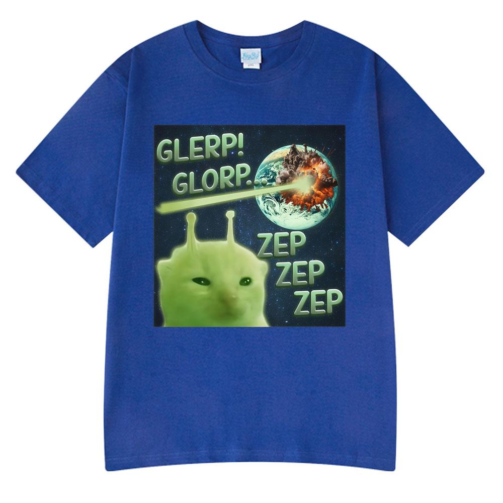 Glerp Glorp Vtipná Mimozemská Kočka Italský Brainrot Meme Tričko Pánské Dámské Grafický Potisk Trička Léto Bavlna Krátký Rukáv Tričko