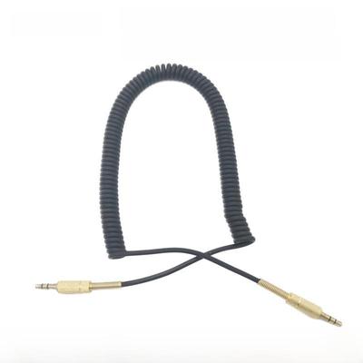 3.5mm AUX Spring Extension Cable, Male To Male, 3m - Perfect for Phones, Speakers, Car Audio, and Headphones.