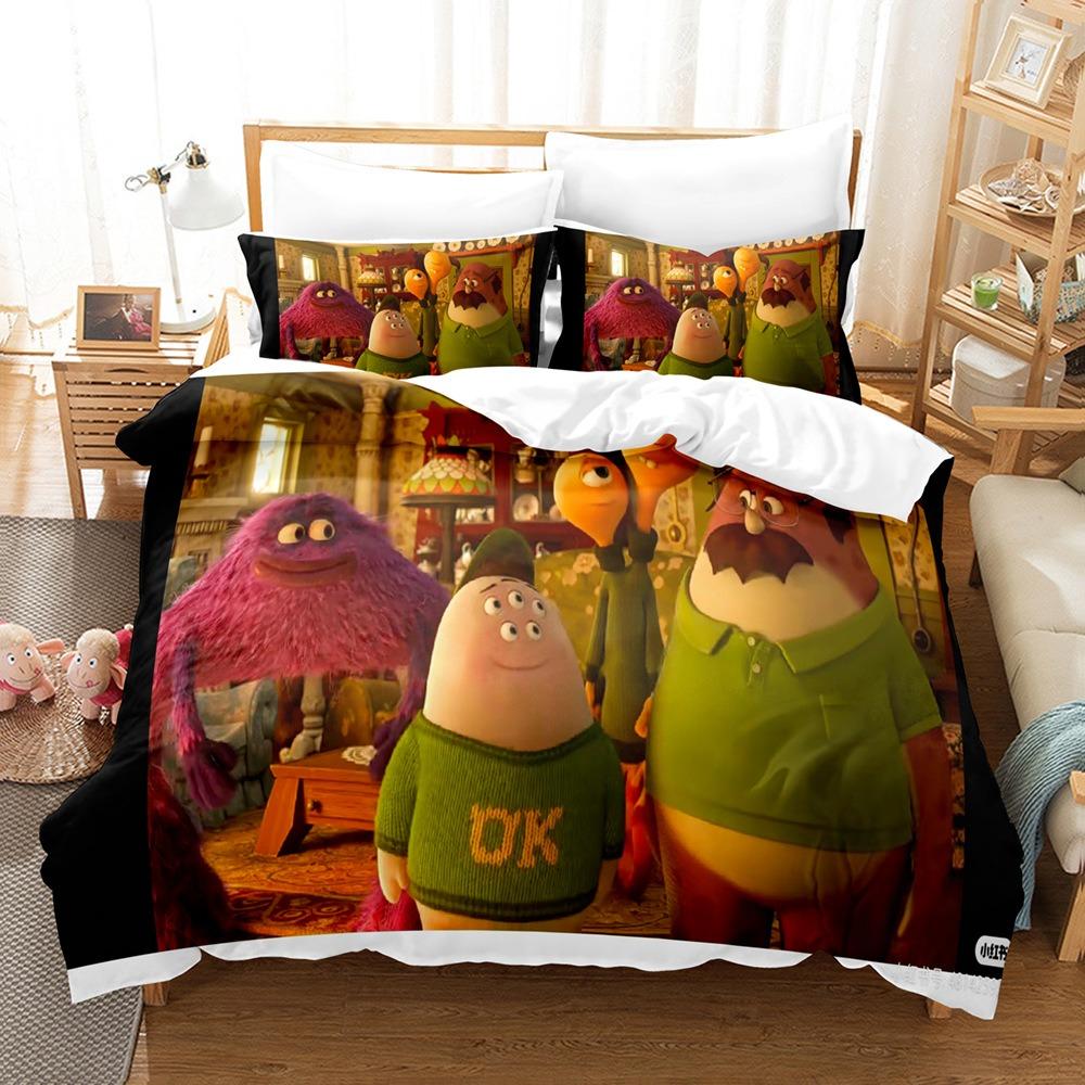 Monster University Bettbezug Kissenbezug Monster AG Bettwäscheset Erwachsener Junge Mädchen Schlafzimmer Dekoration Kindergeschenk